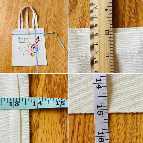 Rainbow Treble Clef Music Tote Bag Its a Good Day to Make Music Canvas - Picture 5 of 6